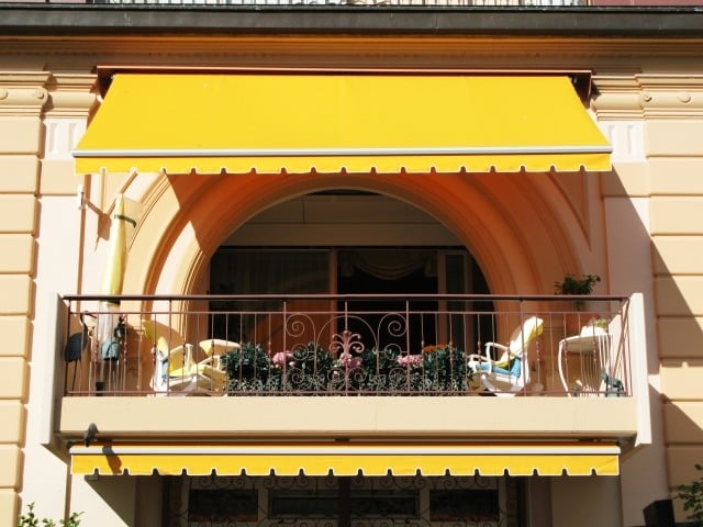 balkon-markisen sonnenschutz gelb stoff wahl
