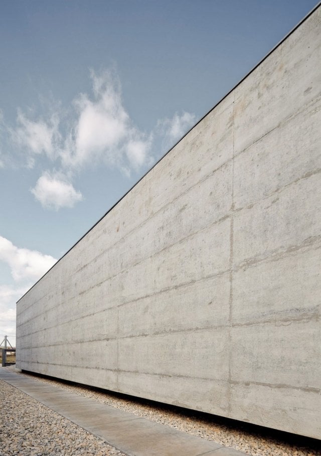 flachdachhaus beton fassade aussen design kies
