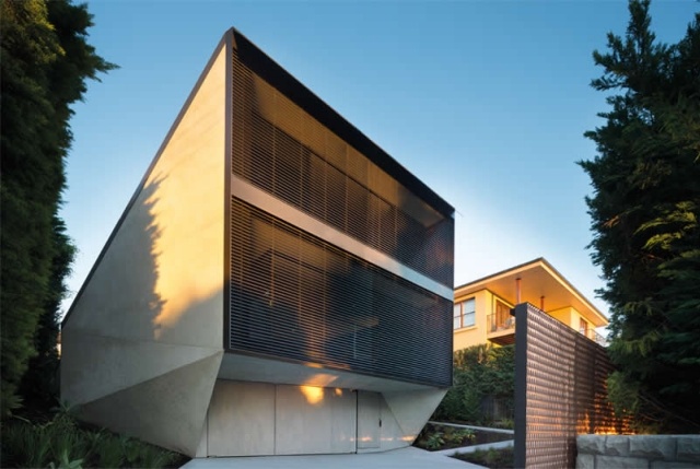 geometrisches Haus aus Beton flachdachhaus Fassadengestaltung