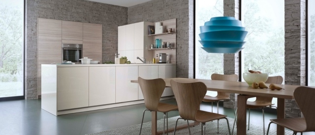 grifflose küche farben Stuhl-blaue pendelleuchte design