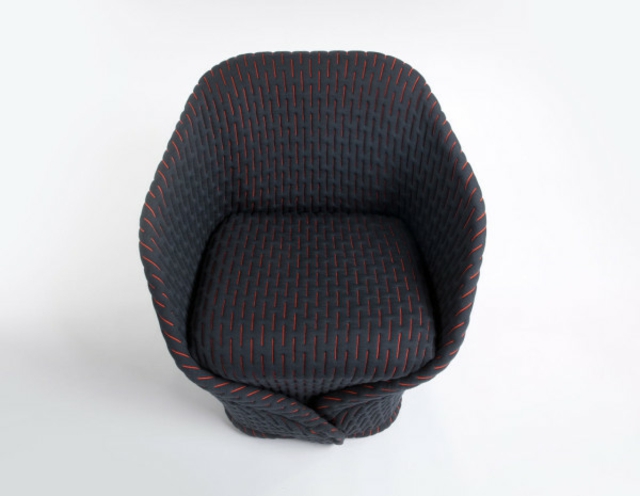Möbel Polsterung schwarz rot Sessel Einrichtung komfortabel