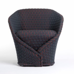moderne Polstermöbel Sessel Stoff Reisverschluss schwarz rot elastisch Gewebe