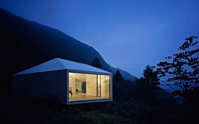 Architektur kleine Villa Japan verglaste Wand Fassade