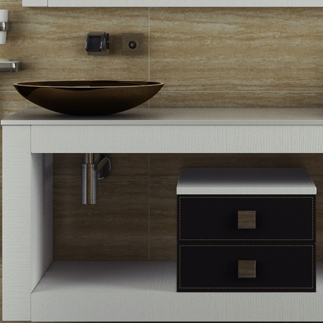 moderne minimalistische Badmöbel Waschtisch rund freistehend Waschtisch Kunststoff
