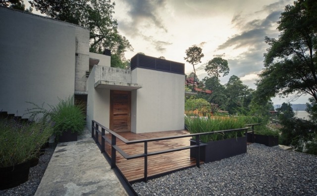 modernes ferienhaus mexiko beton holz kombination