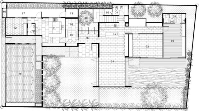 modernes wohnhaus bangkok grundriss plan