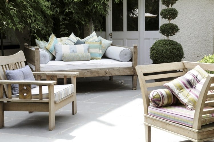 outdoor möbel sets terrasse-einrichtung-holz-verwittert-optik