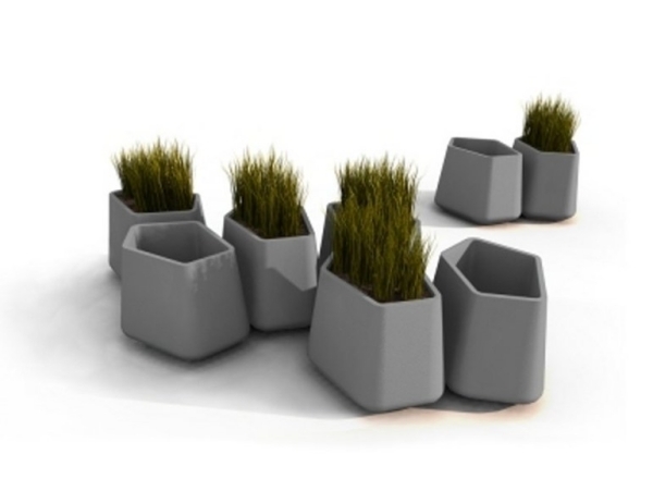 pflanzgefäße modern kunststoff modulares design-grau