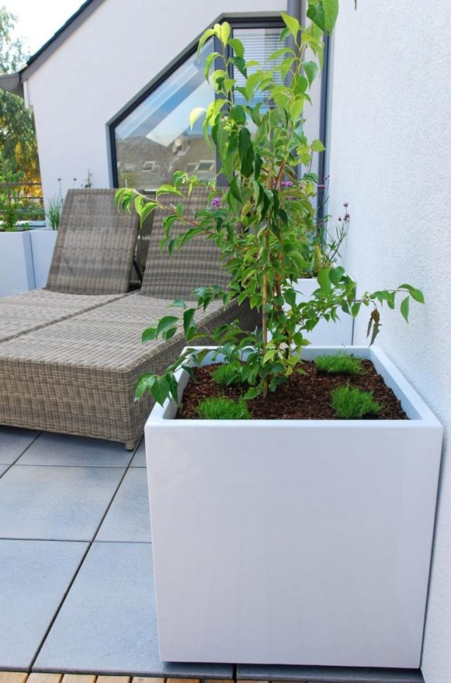 pflanzkübel ICB quadrat hoch weiß faserzement balkon