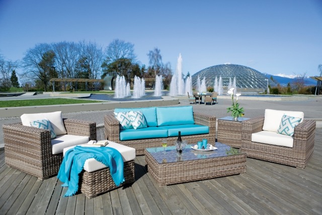 rattansessel-terrassenmöbel weiß blau-gepolstert bezug farben