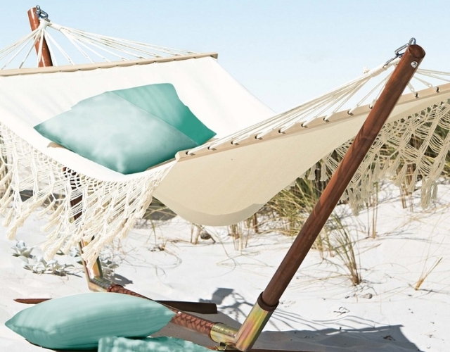 relaxmöbel terrasse-hängematte exotisch mit holzgestell-Kopfkissen