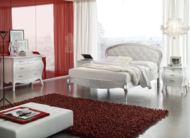 Schlafzimmer Wandfarben Teppich Design Bett italienisch