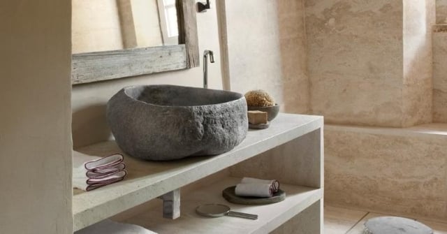 rustikal badezimmer-waschbecken aus stein hotel monteverdi