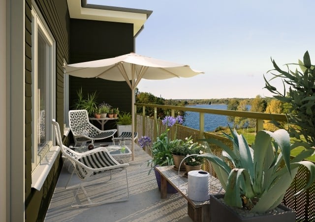 Sonnenschirm für Balkon relax sessel sonennschutz pflanzen