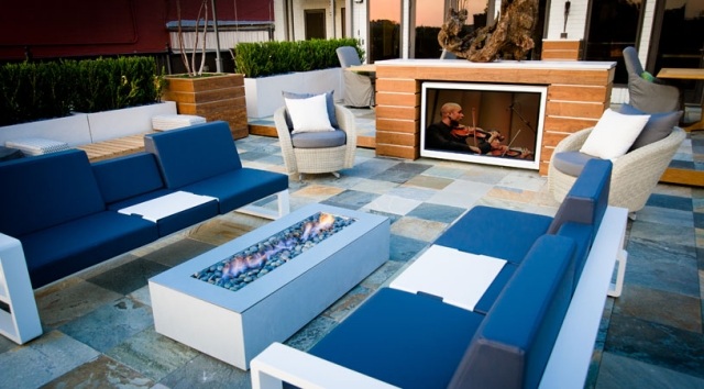 terrasse gestaltung modern simple schlicht design blau