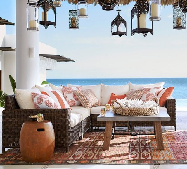 terrasse maritim-dekorieren outdoor möbel sets modern
