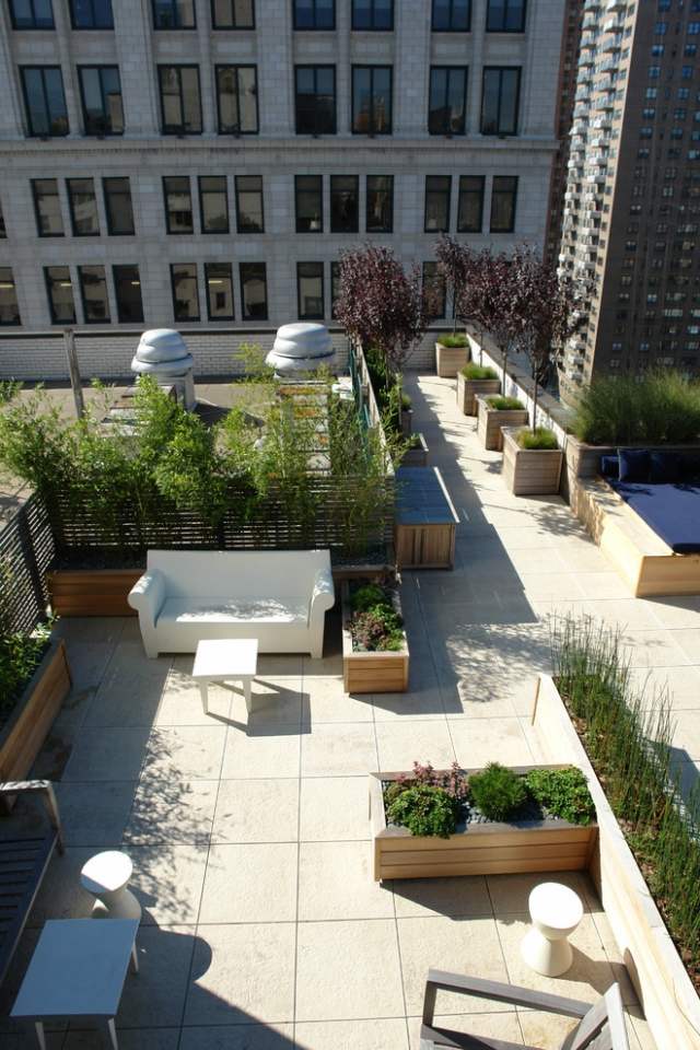 urbaner garten terrasse-gestaltung intensive begrünung mit pflanzen