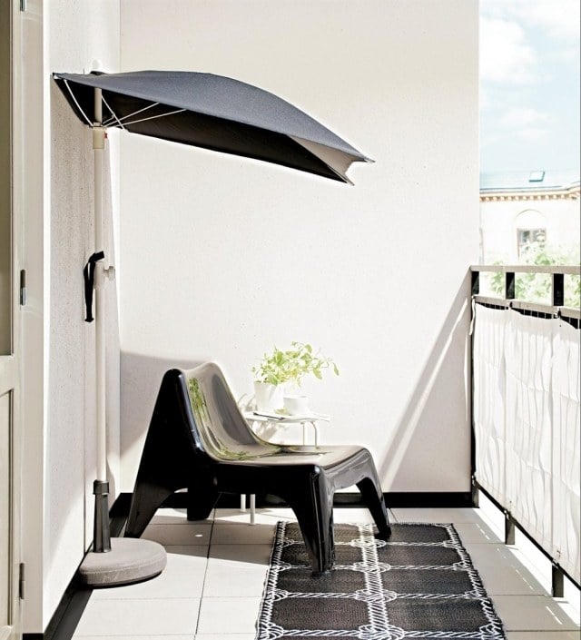 Sonnenschirm für Balkon rechteckig kompakt modern stoff bespannung