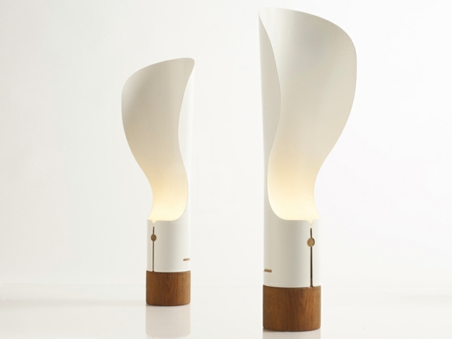 Lampe Edelstahl Holz modernes Design LED Beleuchtung