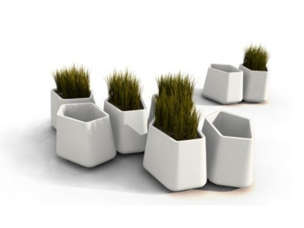 minimalistische anmutung weisse pflanzgefäße-rock garden-kollektion