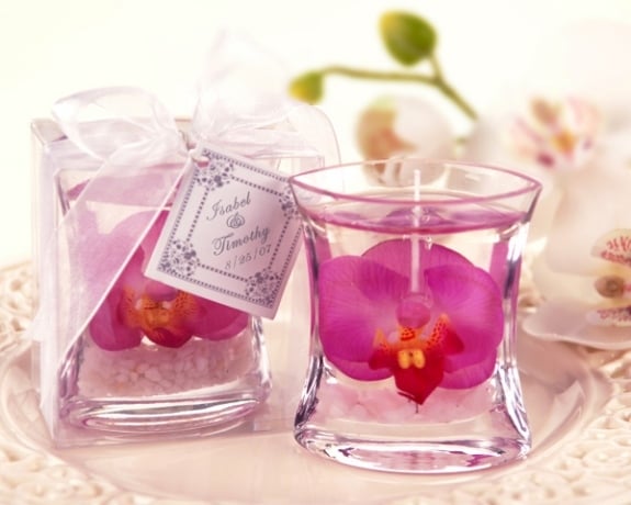 orchideen blumen originell idee geschenk kerze rosa 