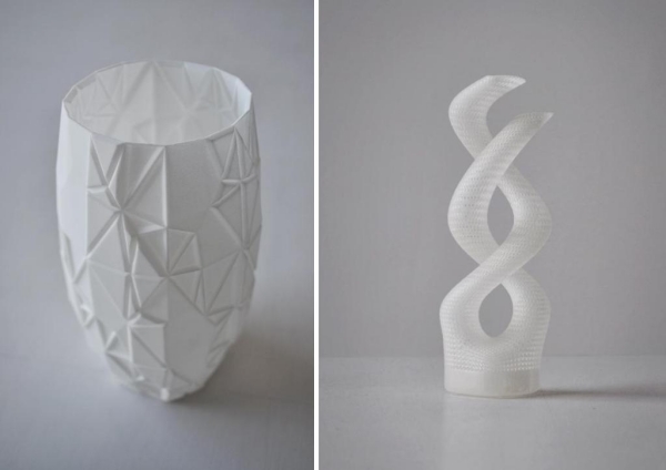 3d druck produkte origami-vase aus nylon dna vase aus harz
