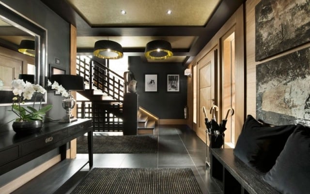 Downlights pendellechten Diele Eingangsbereich-luxus Flurmöbel-schwarz Sofa