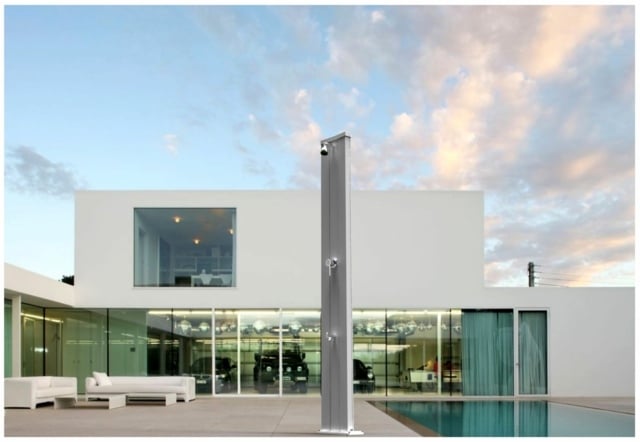 Gartendusche-moderne minimalistische Architektur Ideen
