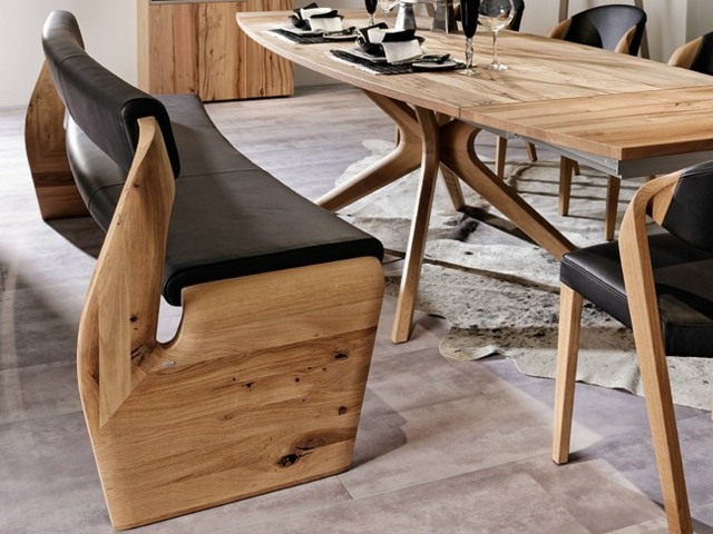 effektvolle Möbel aus Echtholz Sitzbank Naturmaterialien