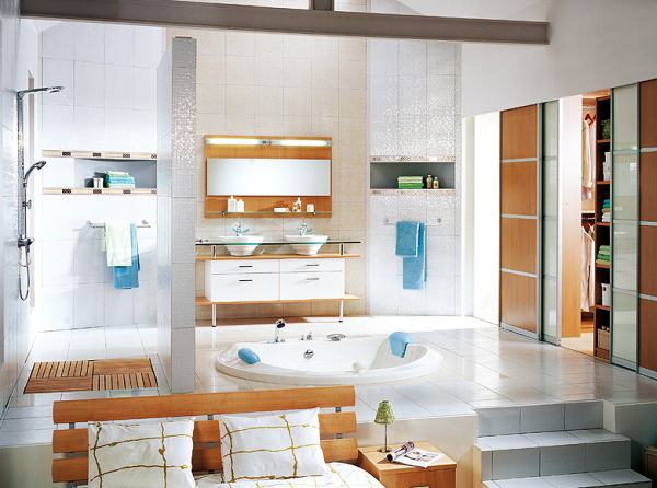 Gestaltungsideen für das Badezimmer dusch bereich badewanne