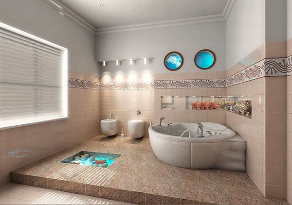Gestaltungsideen für das Badezimmer modern design meer dekoration 