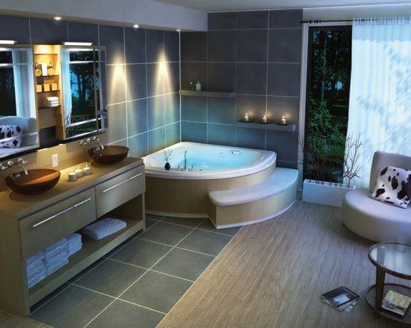 Gestaltungsideen für das Badezimmer schön ausgestattet leseecke kerzen
