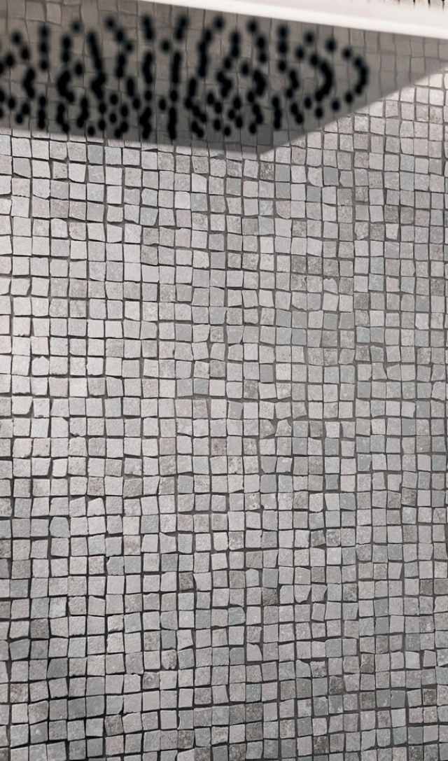 Heritage badgestaltung idee wand dusche mosaik stein grau