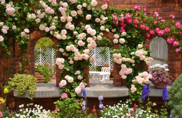 wunderschöne Idee Garten Gestaltung romantische Rosen