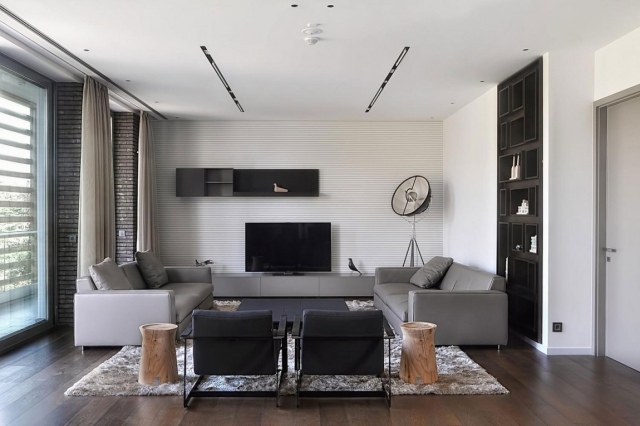 Ideen für Wohnungseinrichtung wohnzimmer groß sofas modern 