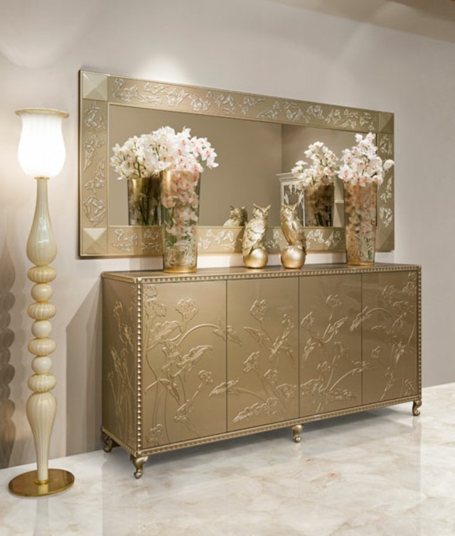 Kommode goldene Beschichtung Möbel Jugendstil klassisch italienische Designer