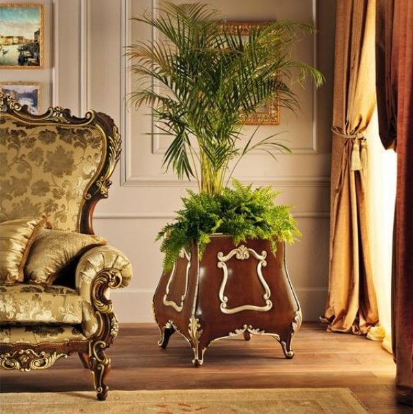 Luxus Wohnaccessoire-Goldene elemente Blumenkübel Zimmerpflanzen modenese gastone 