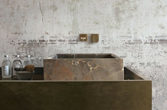 Waschbecken Metall Unterschrank modernes Design Möbel