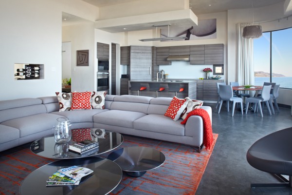 Modernes Passivhaus wohnbereich lounge sofa küche essbereich 
