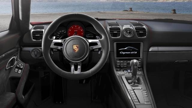 Porsche Cayman 2014 interieur design lenkrad leder schwarz