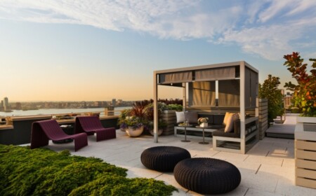 Sonnenschutz im Sommer auswählen Überdachung Garten Dachterrasse Balkon Ideen