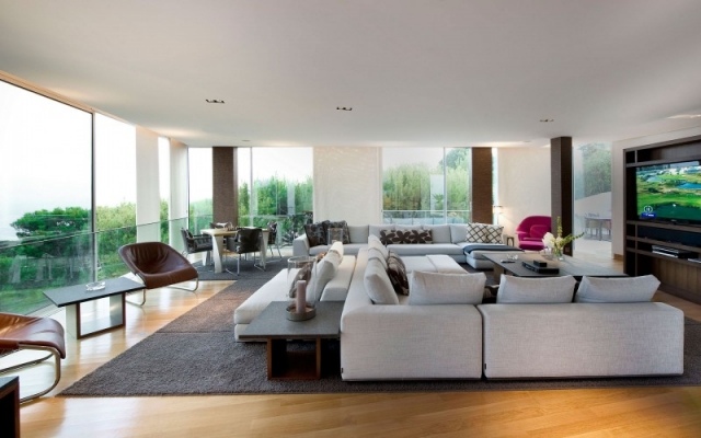 Wohnideen Wohnzimmer-aktuelle tendenzen Einrichtung moderne Möbel geölt boden