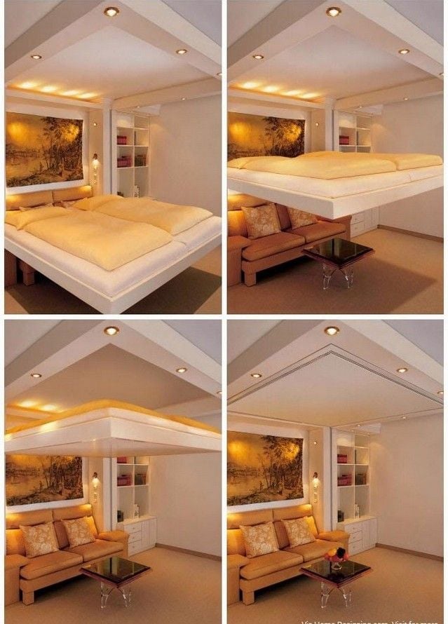 Schlafzimmer in einem Design originelle Idee 3D Projekt