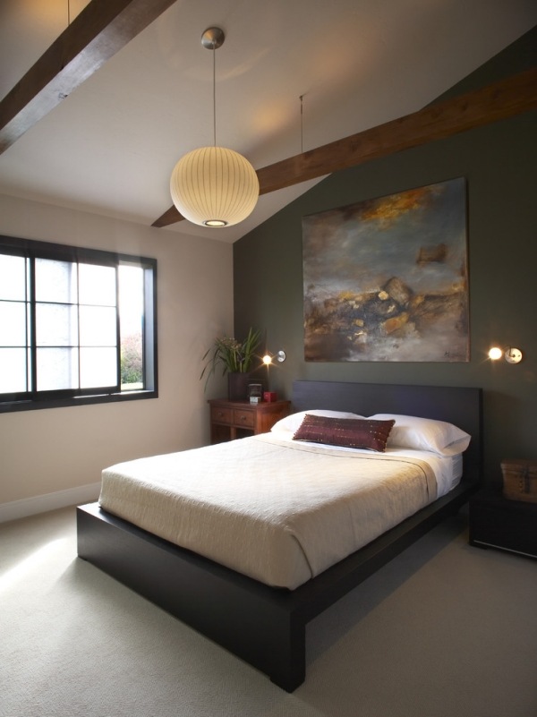 asiatisch schlafzimmer farben-ideen wand farbe grau