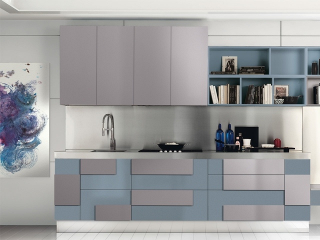 Farbe Blockküche Wandregal System Gemälde Küchenspüle