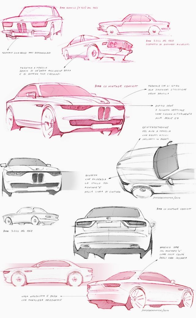 BMW CS Vintage Concept david obendorfer zeichnung