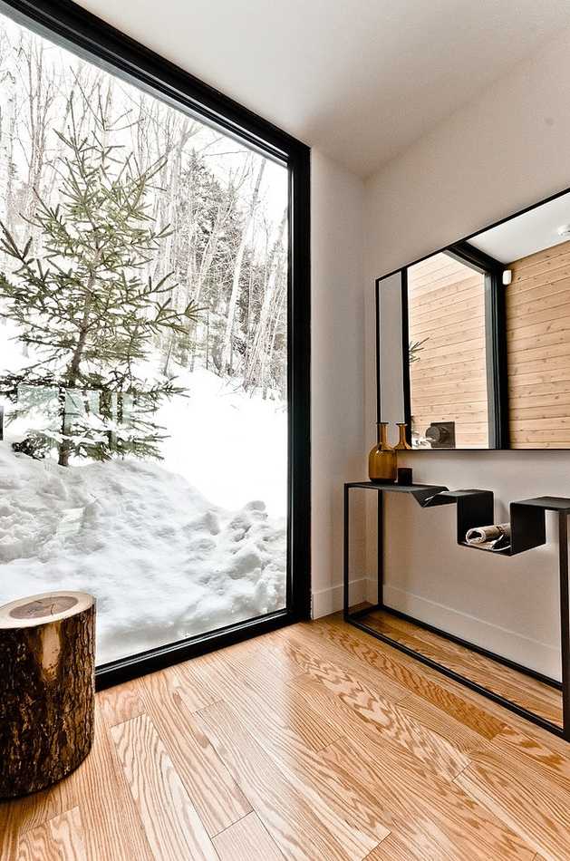 fußboden holz badezimmer minimlistisch panoramafenster
