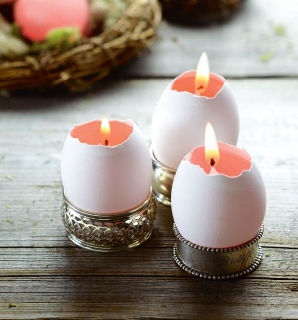dekoration dezent ideen frühling-ostern Kerzen- in eierschalen-gestalten