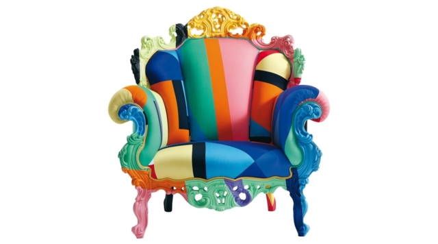 bunter Stuhl rosa blau gelb Sessel Designer Möbel
