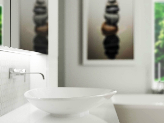 exotische einrichtung waschbecken-weiß keramik-luxus-bad 